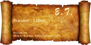 Bunder Tibor névjegykártya